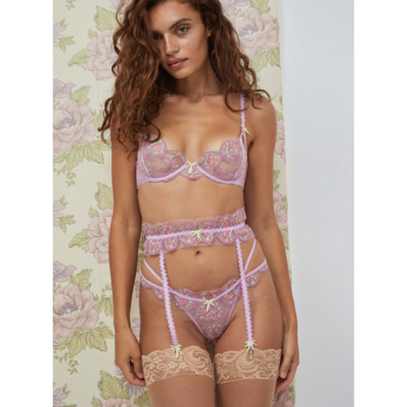 For Love And Lemons Other - For Love & Lemons Victoria's Secret Daphne Garter Belter Pink Size Small NEW